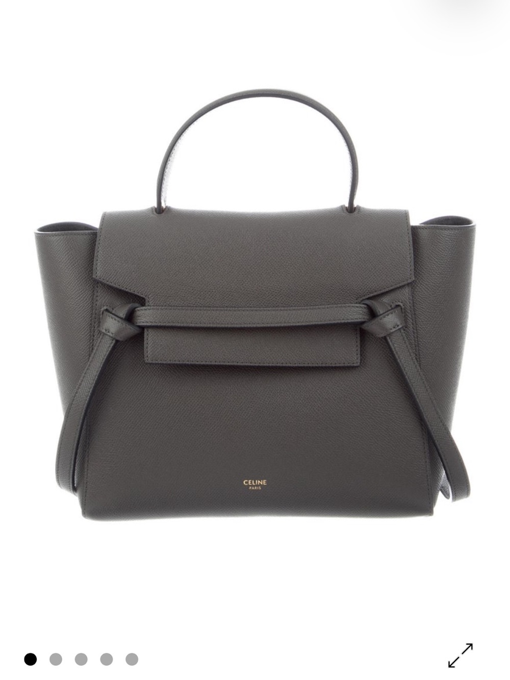 Celine grey Leather Micro Belt Satchel